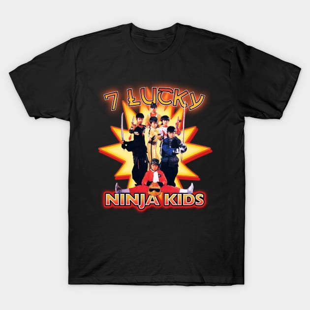 7 Lucky Ninja Kids T-Shirt by deemoogs